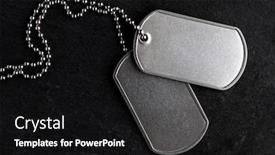 Presentation with old dog - Amazing presentation design having old and worn military dog tags - blank backdrop and a black colored foreground