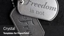  Presentation with free dog - Amazing PPT theme having old and worn military dog backdrop and a dark gray colored foreground