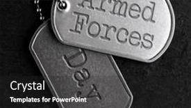  Presentation with armed forces - Presentation theme with old-and-worn-military-dog background and a dark gray colored foreground