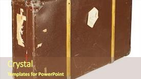  Presentation with movie screen in old retro - Presentation featuring old and worn retro suitcase background and a  colored foreground