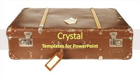  Presentation with movie screen in old retro - Cool new presentation design with old and worn retro suitcase backdrop and a tawny brown colored foreground