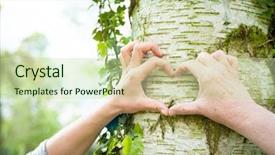  Presentation with heart hands - Amazing presentation theme having old and young hands forming backdrop and a  colored foreground