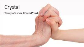  Presentation with holding hands old young - Slide deck consisting of old and young holding hands background and a sky blue colored foreground