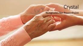  Presentation with holding hands old young - Amazing PPT layouts having old and young holding hands backdrop and a  colored foreground