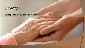  Presentation with holding hands old young - Presentation theme enhanced with cuidado ancianos - old and young holding hands background and a coral colored foreground