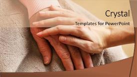  Presentation with holding hands old young - Cool new PPT layouts with old and young holding hands backdrop and a lemonade colored foreground