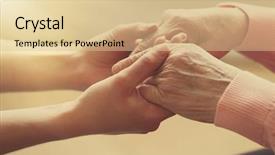  Presentation with holding hands old young - Cool new slides with old and young holding hands backdrop and a lemonade colored foreground