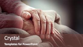  Presentation with holding hands old young - Slides featuring old and young holding hands background and a  colored foreground