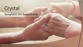  Presentation with caring hands - Beautiful presentation featuring old and young holding hands backdrop and a lemonade colored foreground