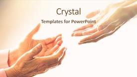  Presentation with holding hands old young - Colorful slide set enhanced with old and young holding hands backdrop and a cream colored foreground