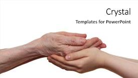  Presentation with holding hands old young - Beautiful theme featuring old and young holding hands backdrop and a white colored foreground
