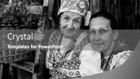  Presentation with old young - Slide set featuring old-and-young-women background and a gray colored foreground