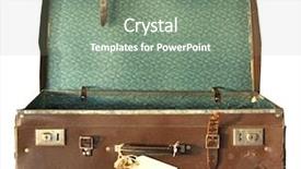  Presentation with brown leather - Amazing slides having old antique - vintage brown leather suitcase open backdrop and a gray colored foreground