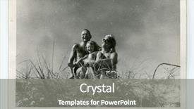  Presentation with family photo - Beautiful slides featuring old antique - vintage photo of happy family backdrop and a gray colored foreground