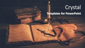  Presentation with antique - Presentation theme consisting of old-antique-books-with-candle background and a wine colored foreground