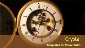  Presentation with clock face - Colorful presentation design enhanced with old antique british victorian clock backdrop and a red colored foreground