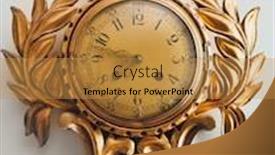  Presentation with ornament - Cool new presentation design with old antique clock with golden ornament backdrop and a gold colored foreground