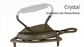  Presentation with steel - Colorful slides enhanced with old antique iron toy backdrop and a white colored foreground