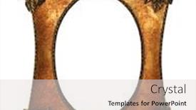  Presentation with antique picture frame - Slide set with old antique oval picture frame isolated over white background and a light gray colored foreground