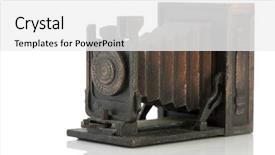  Presentation with old photo - Audience pleasing slide set consisting of old antique photo camera isolated over white background backdrop and a white colored foreground
