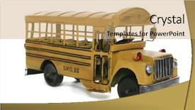  Presentation with school bus - Cool new slide set with old antique school bus backdrop and a yellow colored foreground