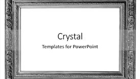  Presentation with old white antique frame - PPT theme consisting of old antique silver frame over white with clipping path background and a white colored foreground