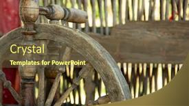  Presentation with spinning wheel - Beautiful theme featuring old-antique-spinning-wheel backdrop and a tawny brown colored foreground