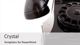  Presentation with old telephone - Amazing slide deck having old antique telephone for communication with enough copy space backdrop and a white colored foreground