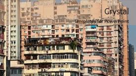  Presentation with apartment buildings - Theme enhanced with old apartment building in hong background and a coral colored foreground