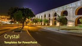  Presentation with aqueduct - Amazing slide set having old aqueduct in elvas - portugal backdrop and a tawny brown colored foreground