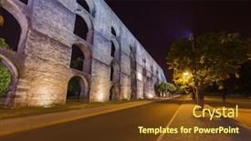  Presentation with aqueduct - Audience pleasing presentation theme consisting of old aqueduct in elvas - portugal backdrop and a tawny brown colored foreground