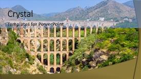  Presentation with aqueduct - PPT theme enhanced with old aqueduct in nerja costa del sol spain background and a light blue colored foreground