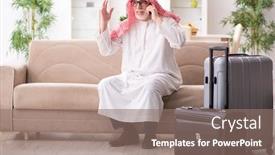  Presentation with arab - Amazing slide set having old-arab-businessman-preparing backdrop and a coral colored foreground