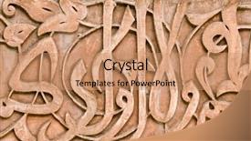  Presentation with arabic - Colorful PPT theme enhanced with old architecture - arabic sculpted writings on ben backdrop and a coral colored foreground
