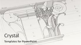  Presentation with drawing architecture - Audience pleasing theme consisting of old architecture - architectural drawing - detail column backdrop and a white colored foreground