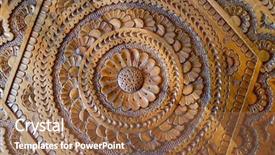  Presentation with old arabic - PPT theme having old architecture - artistic carved pattern in wood background and a coral colored foreground