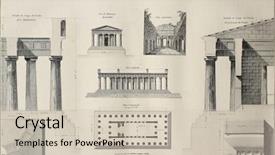  Presentation with architecture geometric - Slide deck enhanced with old architecture - geometric plan of temple background and a soft green colored foreground