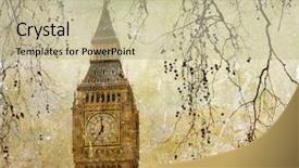  Presentation with architecture old - Presentation featuring old architecture - vintage view of big ben background and a mint green colored foreground