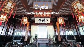  Presentation with architecture old - Beautiful PPT theme featuring old architecture interior in shanghai backdrop and a  colored foreground