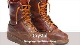  Presentation with combat boots - Audience pleasing theme consisting of old army paratroopers combat boots backdrop and a tawny brown colored foreground