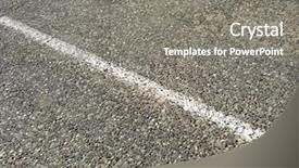  Presentation with old movie strip - Slide deck having old asphalt road with median background and a  colored foreground