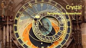  Presentation with prague astronomical clock - Slides consisting of old astronomical clock background and a tawny brown colored foreground