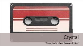 Presentation with audio - PPT layouts consisting of ancient music - old audio cassette isolated background and a light gray colored foreground