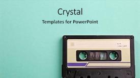  Presentation with turquoise music - Colorful theme enhanced with music box - old audio cassette on turquoise backdrop and a mint green colored foreground