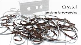  Presentation with tape audio - Theme consisting of old audio cassette tape pulled background and a white colored foreground
