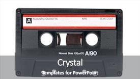  Presentation with tape audio - Amazing PPT theme having old audio cassette tape shot backdrop and a dark gray colored foreground