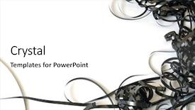  Presentation with audio tape - PPT theme featuring old audio cassette unwound tape background and a white colored foreground