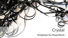  Presentation with audio tape - Cool new slides with old audio cassette unwound tape backdrop and a white colored foreground