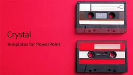  Presentation with audio - Slide deck consisting of old audio cassettes on red background and a red colored foreground