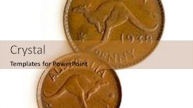  Presentation with australian - Audience pleasing presentation consisting of old-australian-penny-and-half backdrop and a gold colored foreground